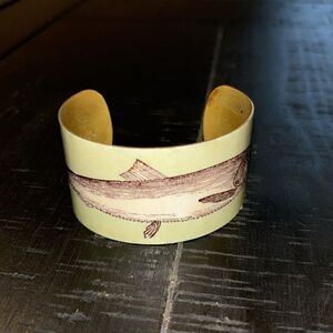 Fish Trout Cuff Bracelet Adjustable Fishing On Brass Fish Design​